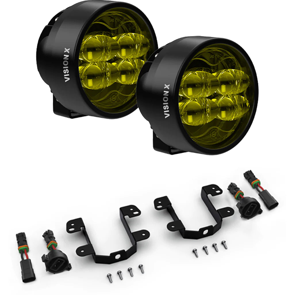 Vision X CR-4 Selective Yellow Þokuljósa Kitt Fyrir Jeep Wrangler JL, JK og Gladiator JT