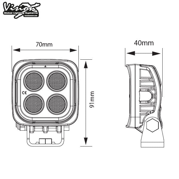 Vision X VL Series 12W Vinnuljós ferhyrnt
