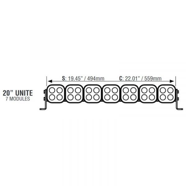 VISION X UNITE BAR 20" STRAIGHT RAIL